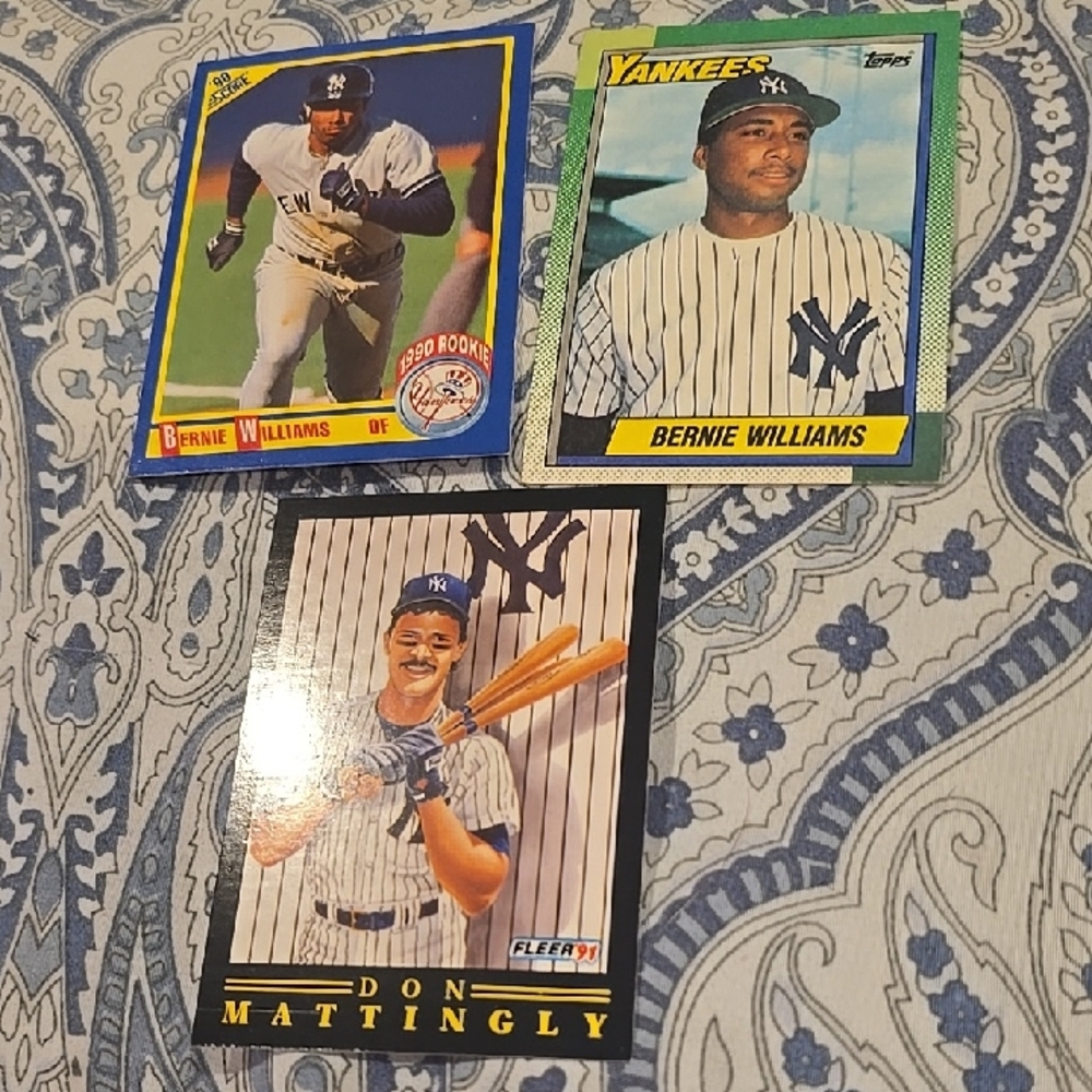 Euc Bernie Williams and Don Mattingly Baseball Cards Mlb 90s